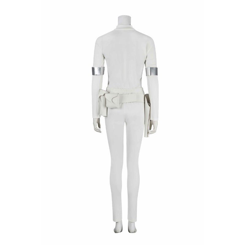 Costume Cosplay Reine Amidala Padmé - Tenue de Combat Blanche avec Cape pour Femmes