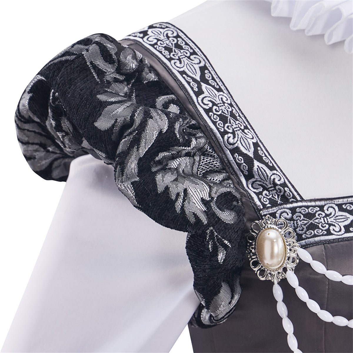 Robe Grise Tudor Costume Cosplay – Tenue Élégante d'Anime pour Jeu de Rôle