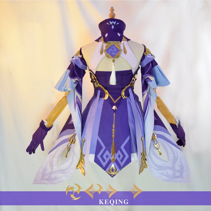 Costume Cosplay Genshin Impact Keqing Femme Violet Robe Halloween