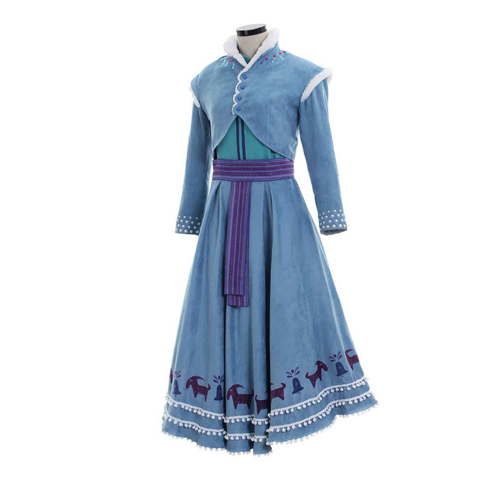 Costume Cosplay Anna Princesse | Ensemble Chemise, Jupe et Manteau pour Femmes Adultes pour Halloween et Événements Disney
