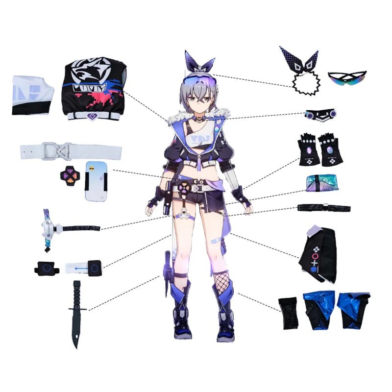 Costume Cosplay Loup Argent de Honkai Star Rail - Uniforme des Chasseurs Stellaron pour Femmes