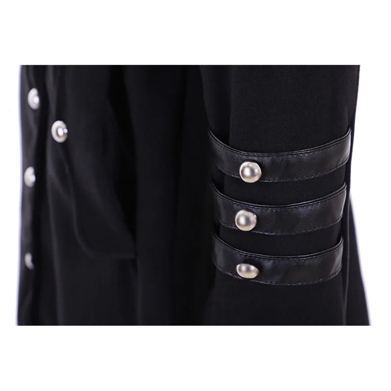 Robe de Prêtre Médiévale Veste Trench avec Col Montant et Boutonnage pour Hommes