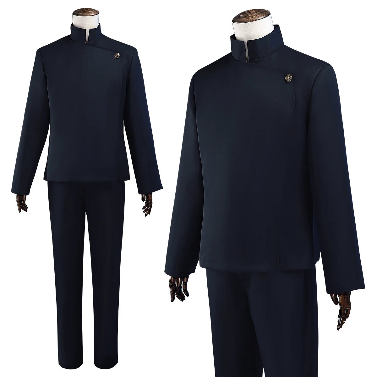 Costume Cosplay Jujutsu Kaisen Suguru Geto Satoru Gojo Uniforme Bleu Foncé avec Perruque