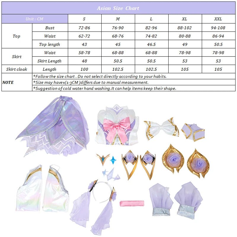 Costume Cosplay LOL Rose Cristal Seraphine - Tenue de Jeu LOL Seraphine Design Rose pour Halloween