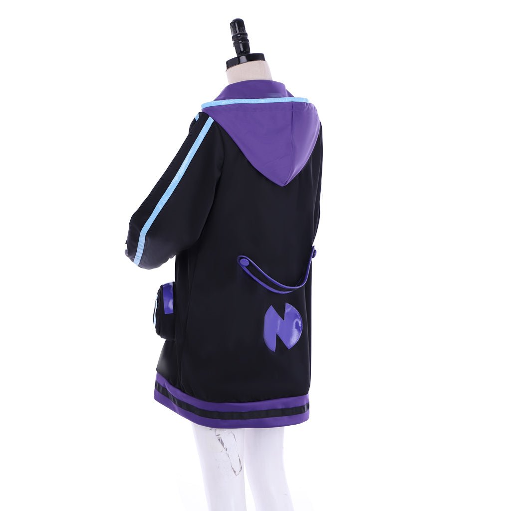 Costume Cosplay Netune Purple Heart Hoodie - Hyperdimension Neptunia Veste Noire