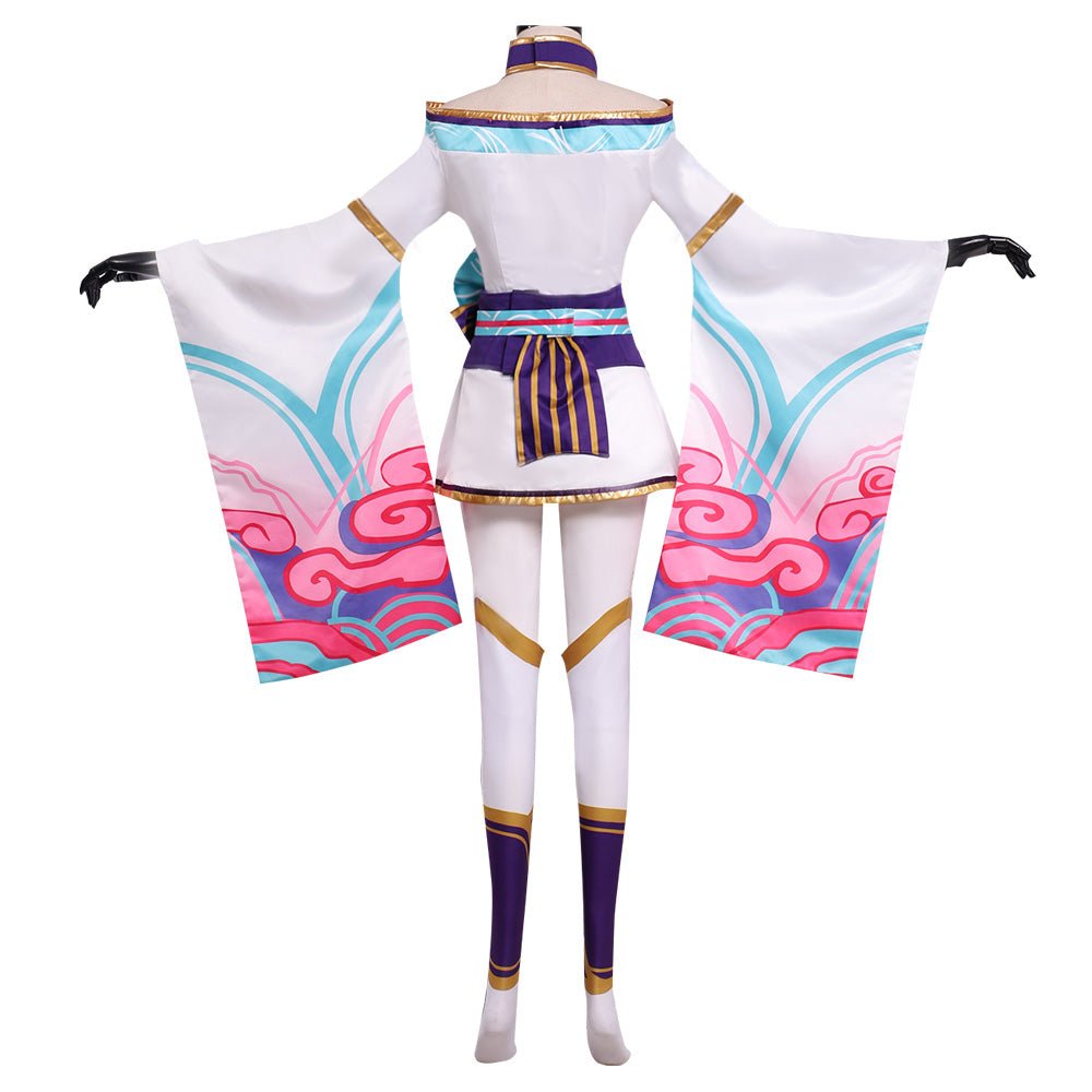 Costume Cosplay Ahri Spirit Blossom | Robe de Renard à Neuf Queues de League of Legends pour Femme