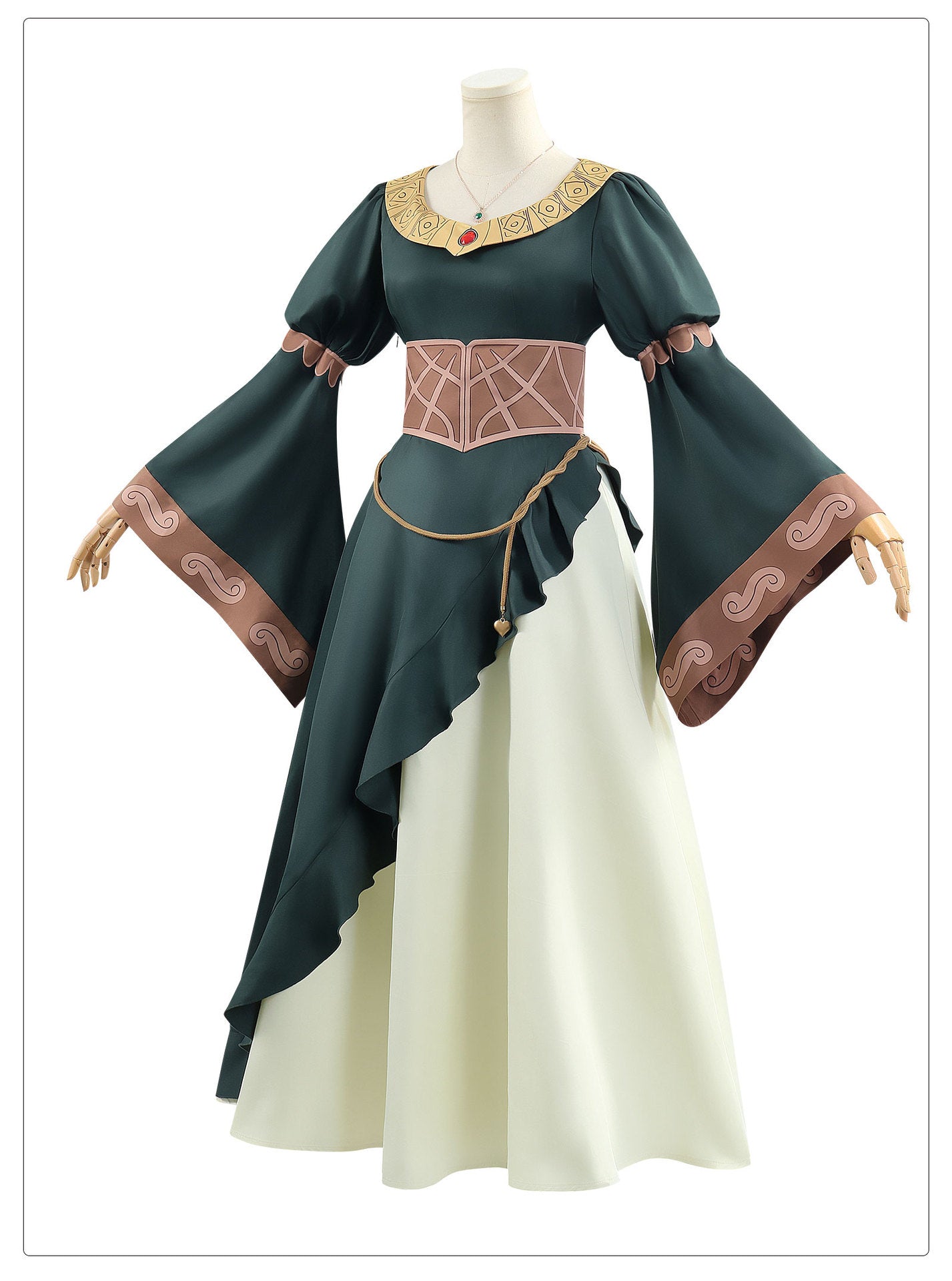 Le Seigneur des Anneaux - Robe de Cour Verte d'éowyn – Costume Cosplay de Helm’s Deep