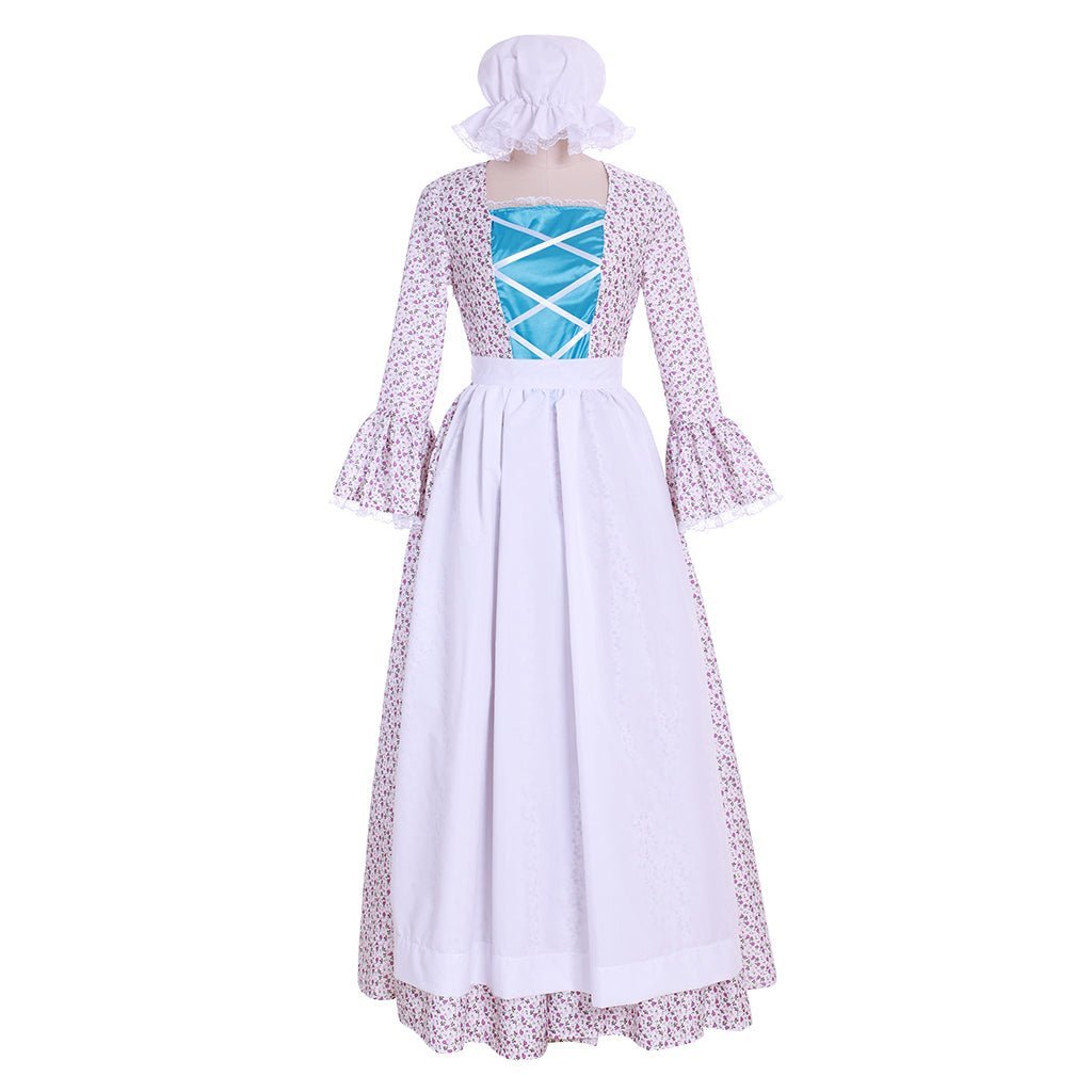 Robe Prairie Florale Victorienne Pionnière Pèlerine – Costume Cosplay Style Lolita, Mode Historique