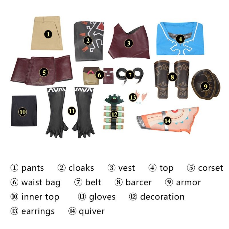 Costume Cosplay Link de The Legend of Zelda pour Hommes - Halloween et Fêtes