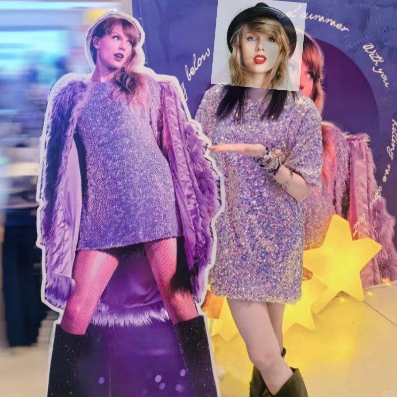 Costume de Concert de Taylor Swift | Robe à Sequins Lavande | L'AniMirage