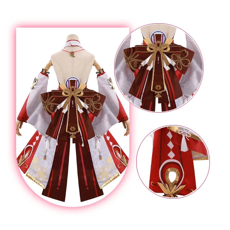 Costume Cosplay Yae Miko Genshin Impact - Tenue Complète avec Coiffe pour Femme