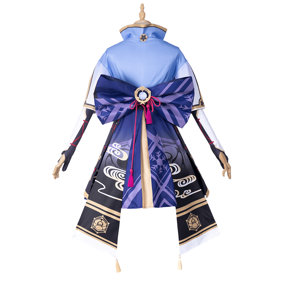 Costume Cosplay Kamisato Ayaka pour Femme Genshin Impact Robe à Manches Longues Ensemble Complet Halloween
