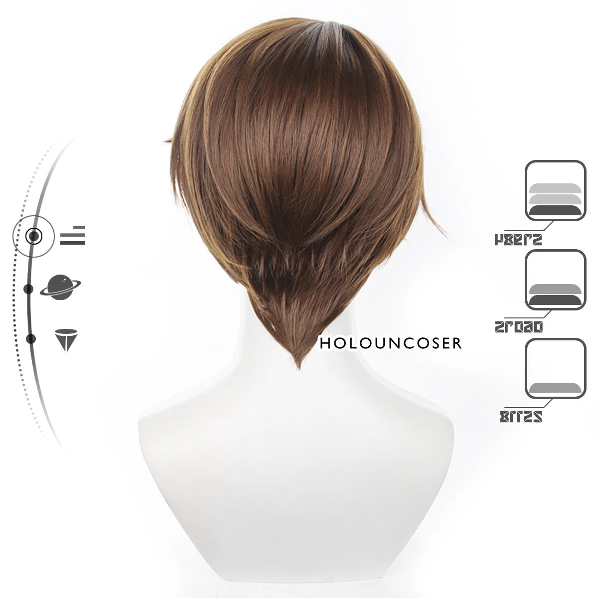 Perruque Cosplay Welt Yang Honkai Star Rail Résistance à la Chaleur Fibre Synthétique Taille Adjustable Halloween Noël