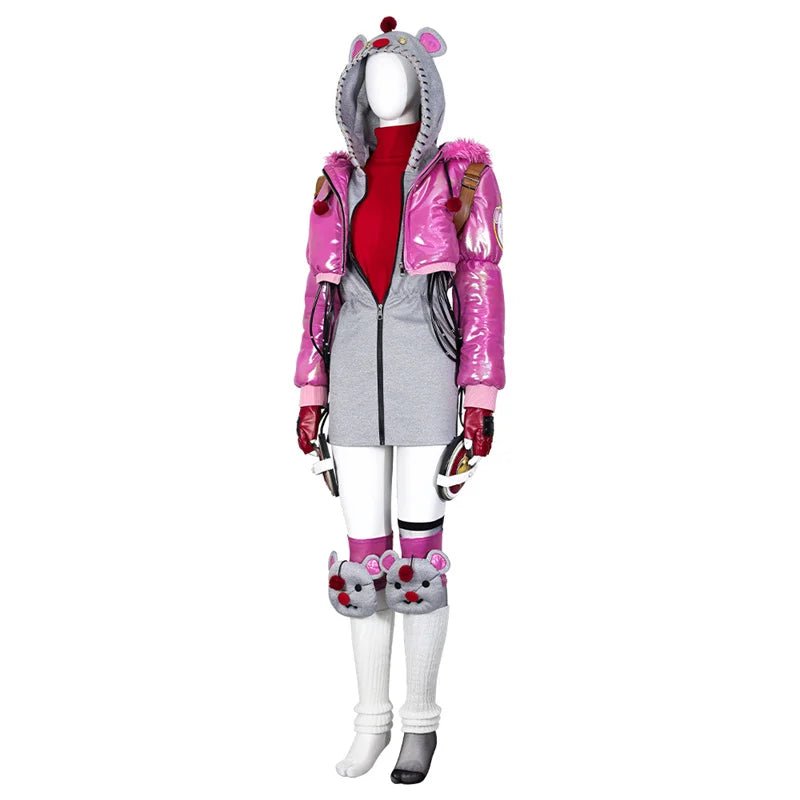 Costume Cosplay Apex Wattson - Manteau Rose avec Accessoires pour Fête d'Halloween ou Carnaval