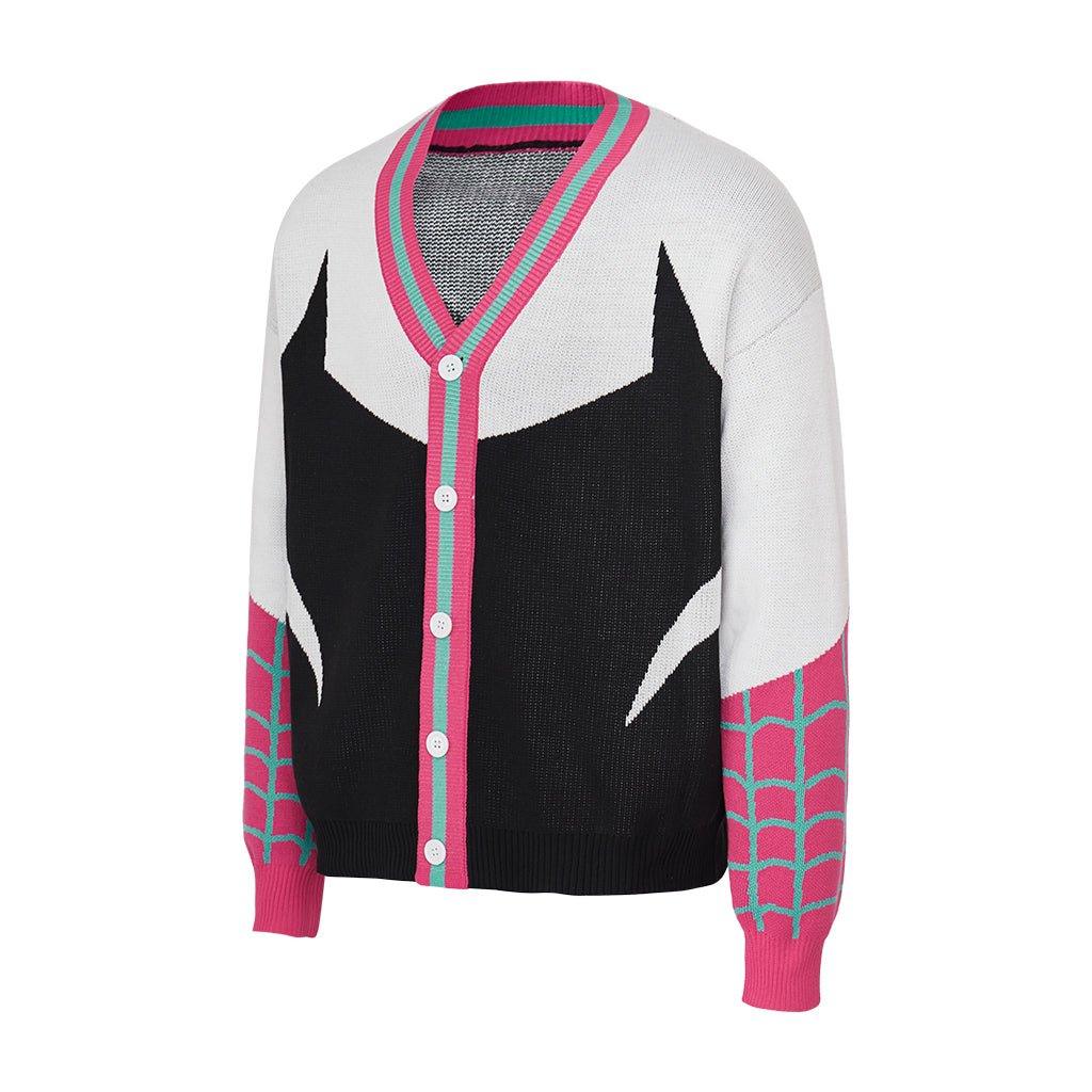 Costume Cosplay Gwen Cardigan Tricot | Col V Uni-Sexe pour Usage Quotidien, Halloween, Carnaval