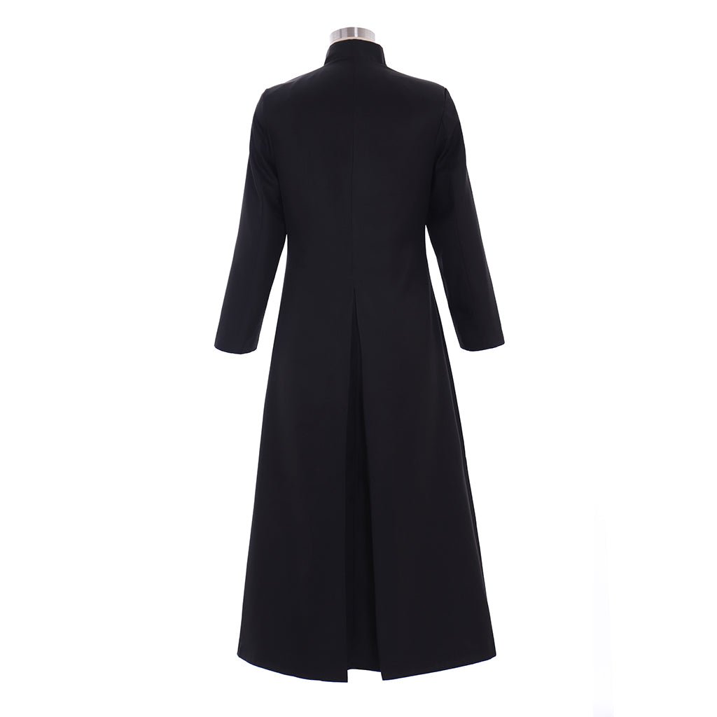 Robe de Clergé Noire pour Hommes - Costume de Prêtre avec Col Montant pour Usage Religieux et Cosplay