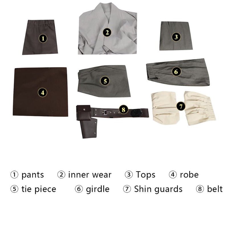 Costume Cosplay Obi-Wan Kenobi Ensemble Complet - Cape de Jedi pour Halloween & Carnaval