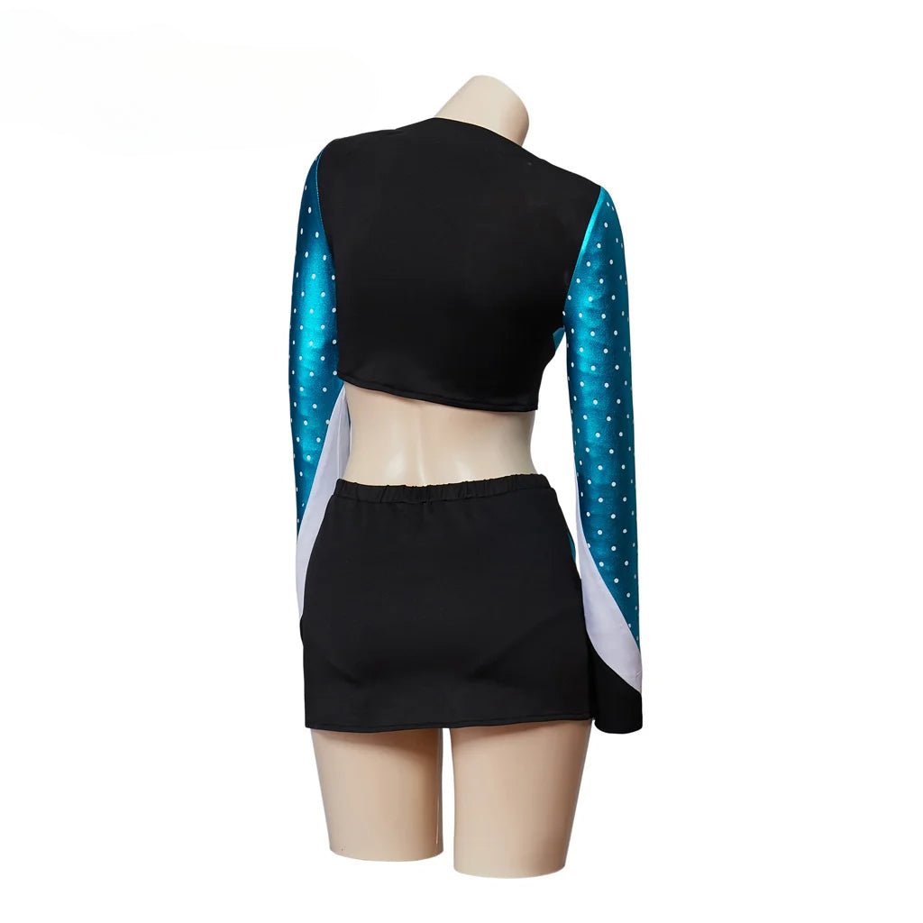 Uniforme de Pom-Pom Girl Euphoria Ensemble Maddy Top Court avec Mini Jupe Costume de Pom-Pom Girl à Manches Longues pour Filles Lycée