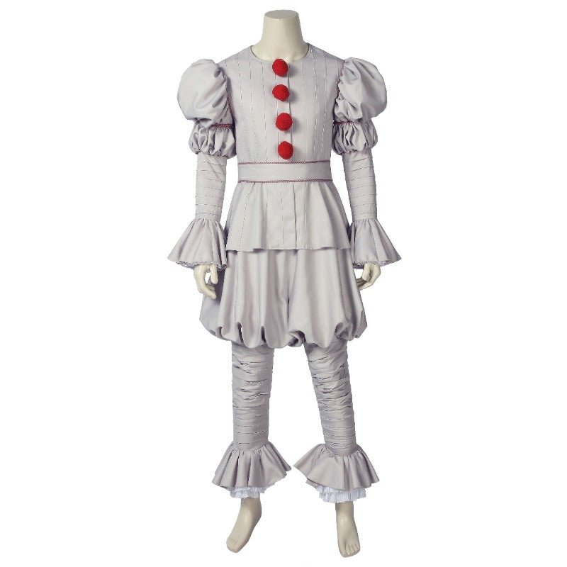 Costume Cosplay Joker Le Clown Danseur avec Écharpe Blanche et Accessoires - Déguisement Halloween