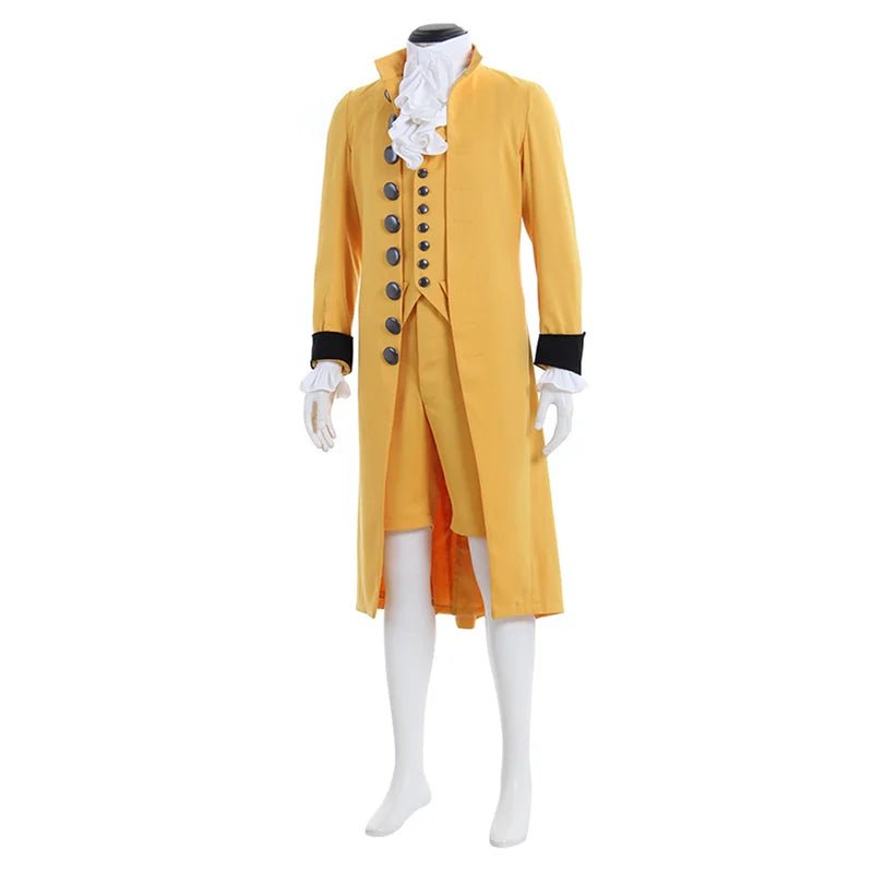 Costume Steampunk Victorien Noble Rococo pour Homme - Jaquette Jaune et Gilet