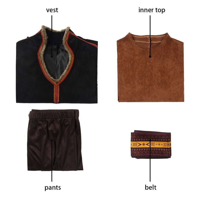 Costume Cosplay Kristoff Frozen 2 pour Homme avec Accessoires Complets