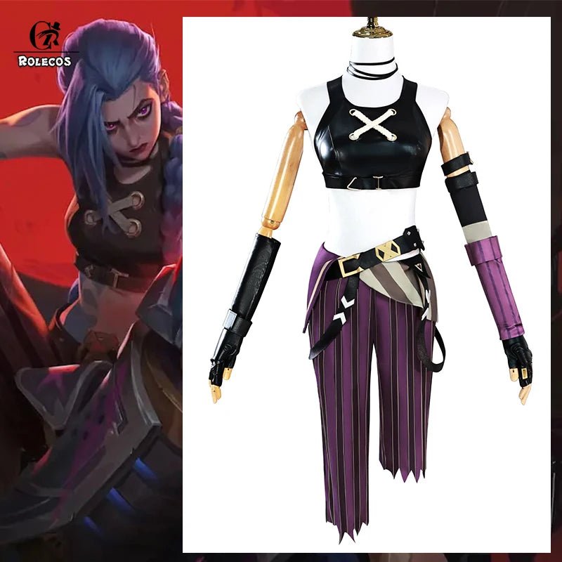 Costume Cosplay Jinx Le Canon Libre de LOL Saison 2 - Tenue pour Femmes pour Fête d'Halloween