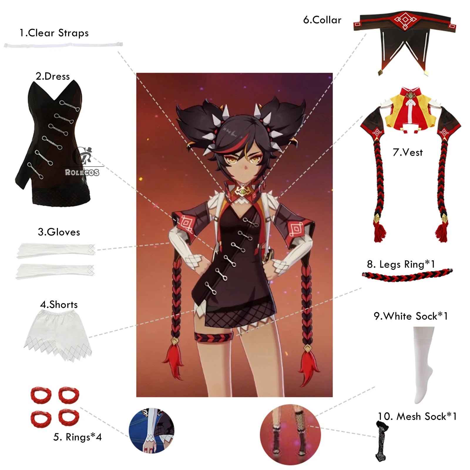 Costume Cosplay Genshin Impact Xinyan pour Femme - Tenue Halloween