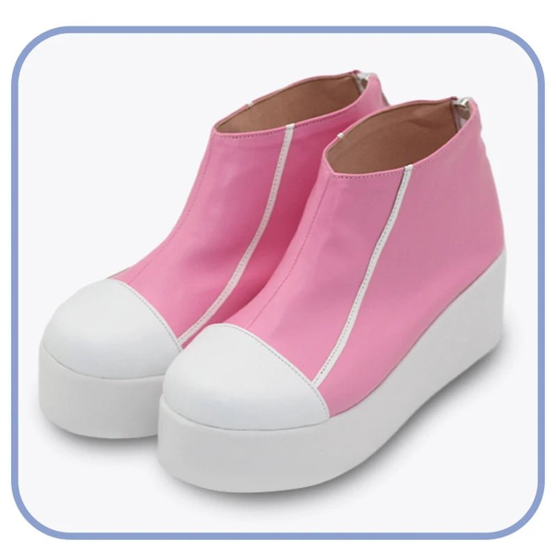 Chaussures Cosplay LOL HEARTSTEEL Alune Rose Plate Semelle Épaisse Femme avec Fermeture Éclair pour Fêtes et Halloween