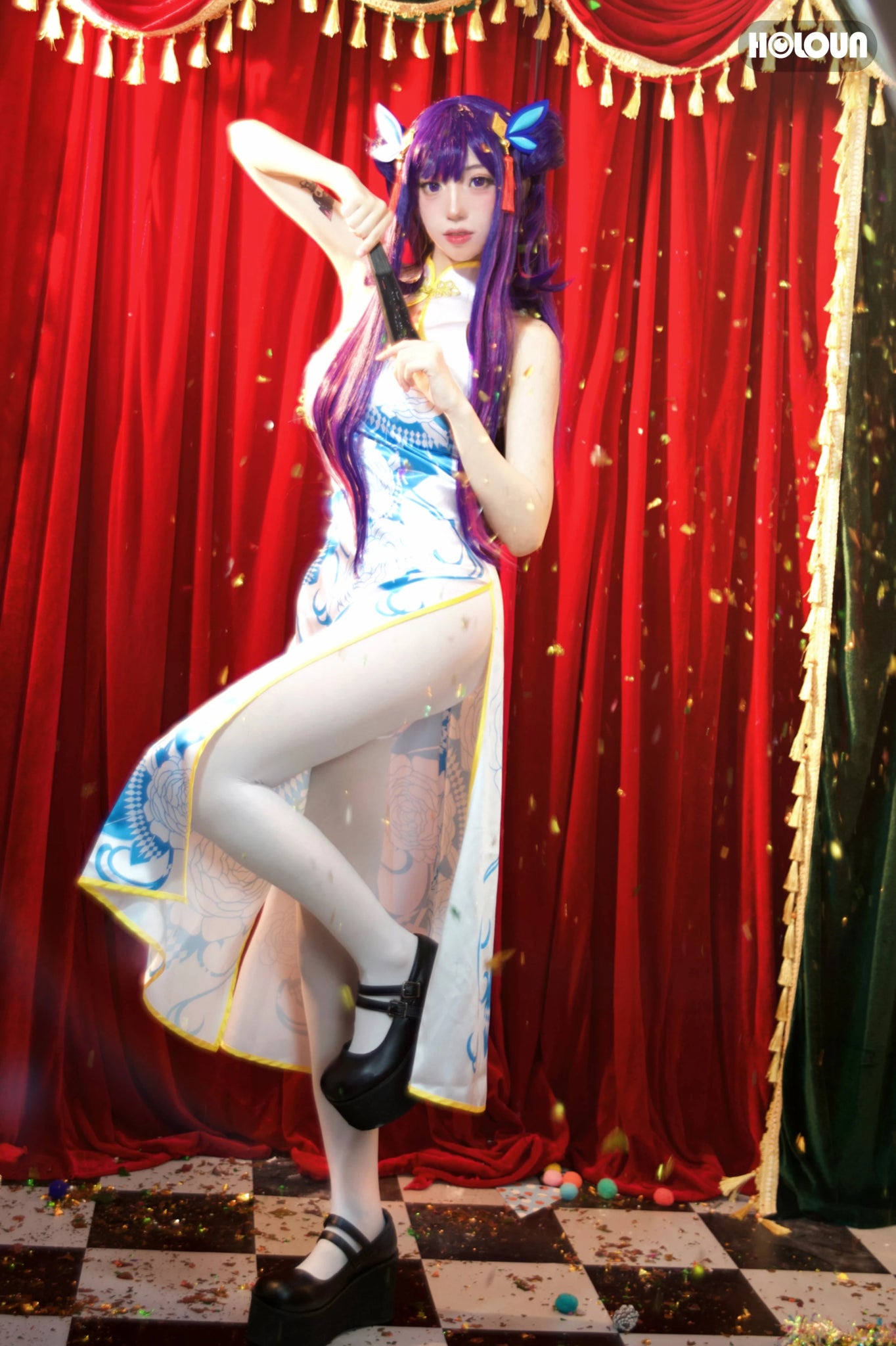 Costume Cosplay Ai Hoshino Oshi no Ko Robe Cheongsam sans manches