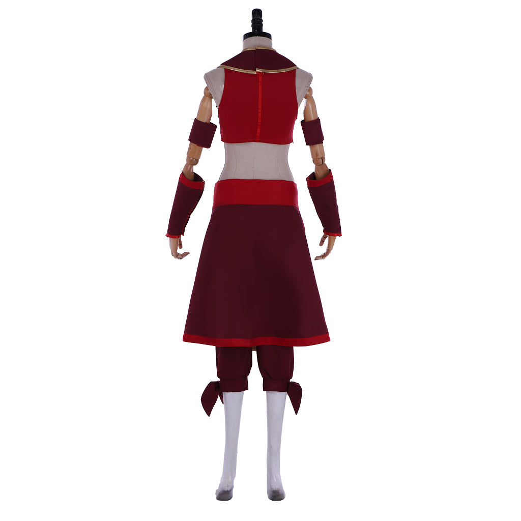 Costume Cosplay Avatar: Le Dernier Maître de l'Air - Guerrières Kyoshi Suki Nation du Feu Robe Rouge