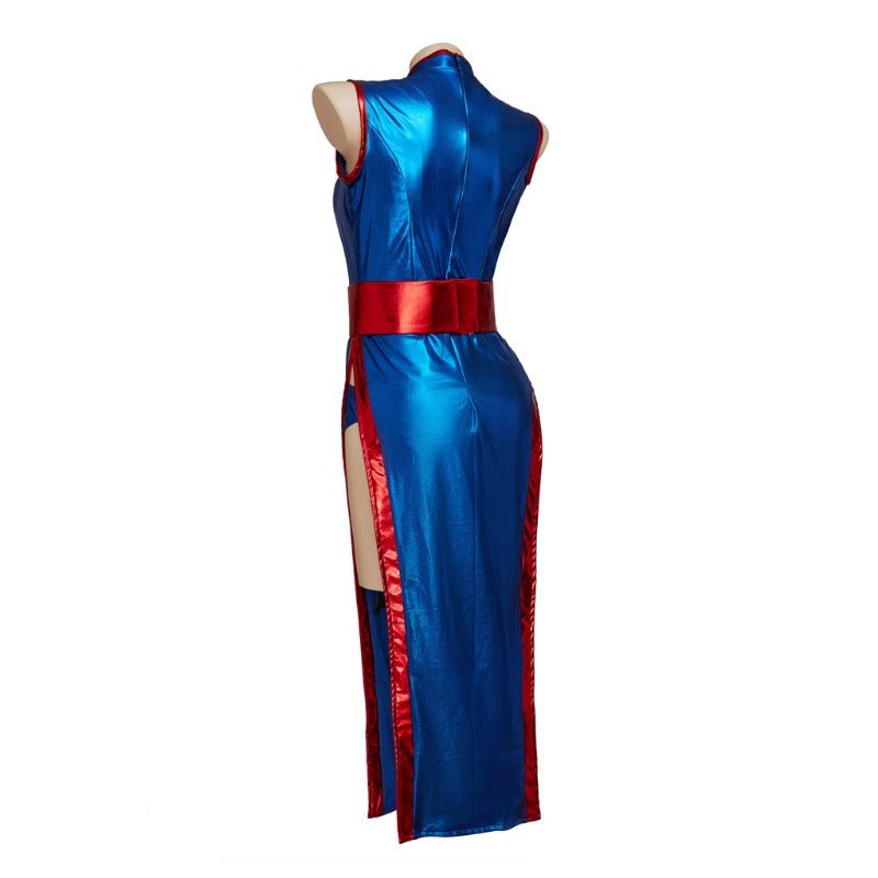 Costume Cosplay Chichi Dragon Ball - Robe Cheongsam Bleu Sexy