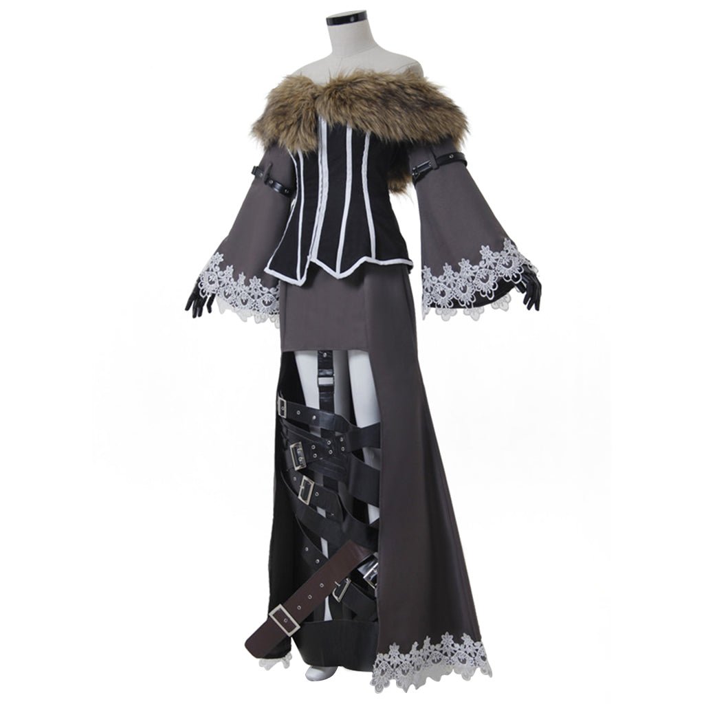 Costume Cosplay FFX Lulu | Tenue de Mage Noir Femme avec Accessoires | Final Fantasy