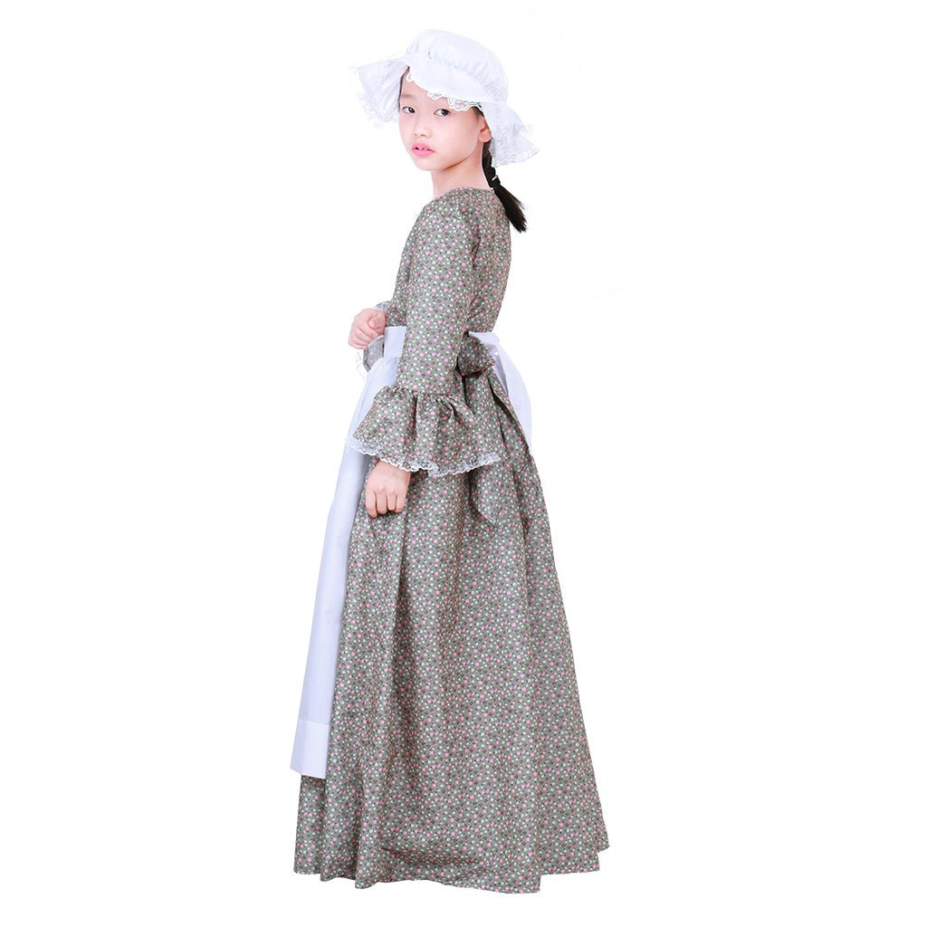 Costume de Fille de Chambre Coloniale Pionnière de la Prairie pour Enfants