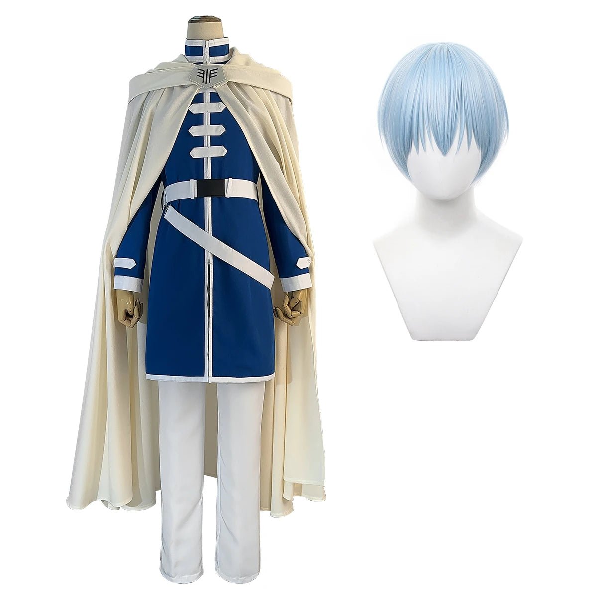 Perruque Costume Cosplay Himmel Frieren Beyond Journey's End Anime avec Cape Pantalon
