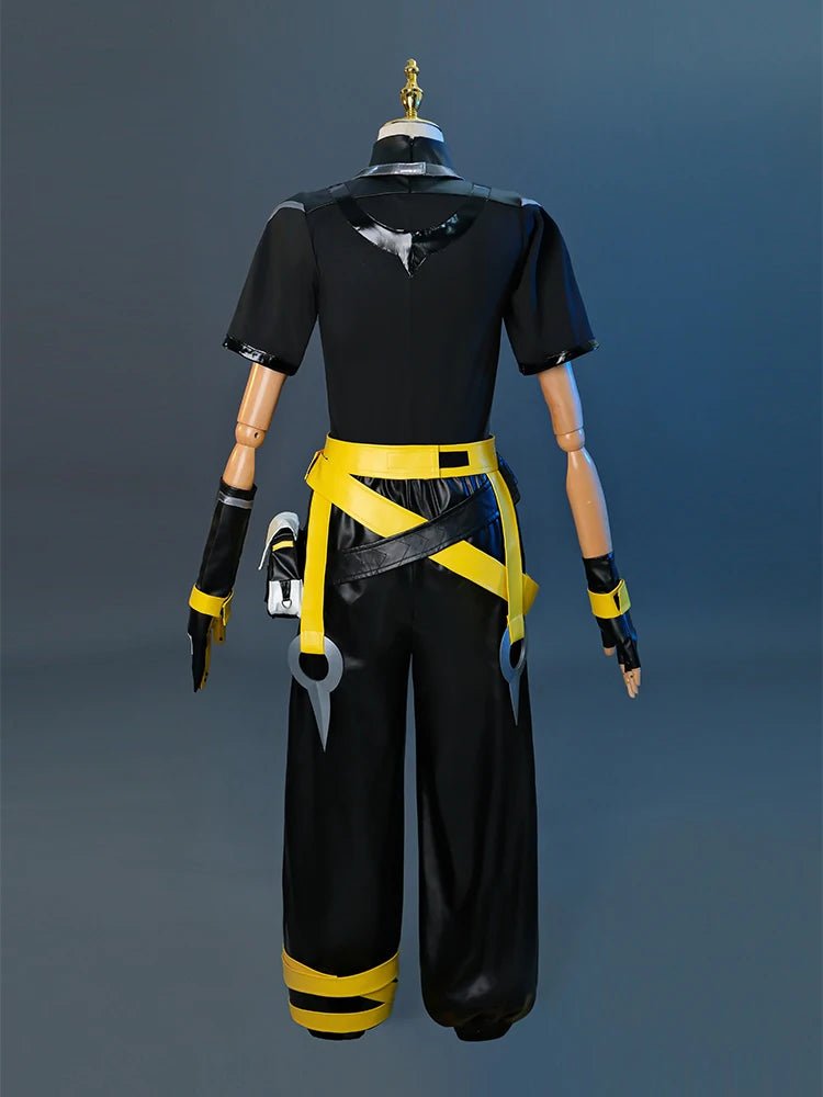 Costume Cosplay LOL HEARTSTEEL Ezreal Noir Unisexe Ensemble Complet avec Lunettes pour Halloween