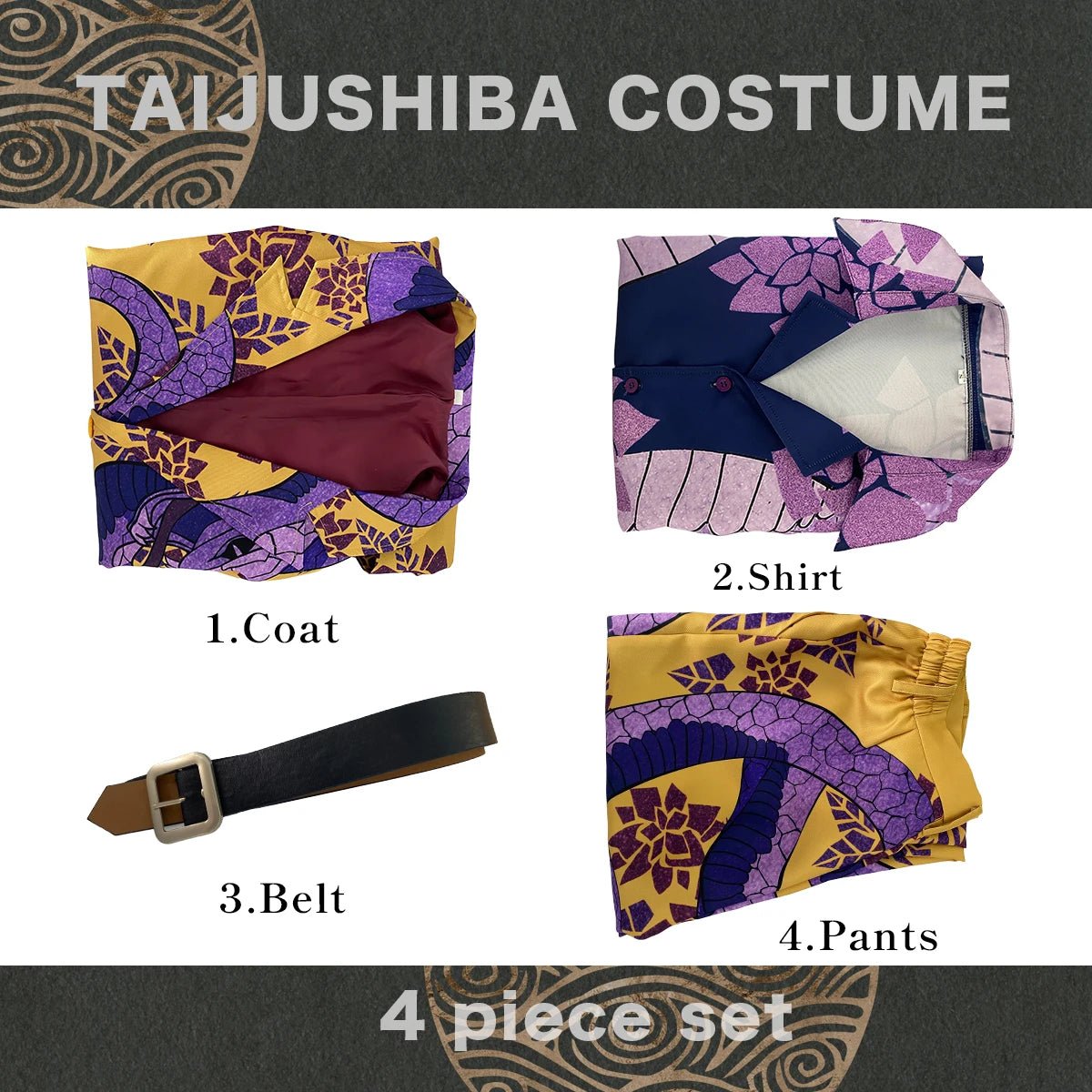 Costume Cosplay Taiju Shiba Anime Tokyo - Chemise et Pantalon Design Serpent