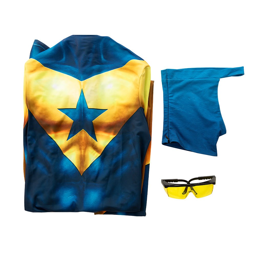 Costume Booster Gold Michael Jon Carter Combinaison pour Hommes avec Lunettes – Cosplay DC Comics