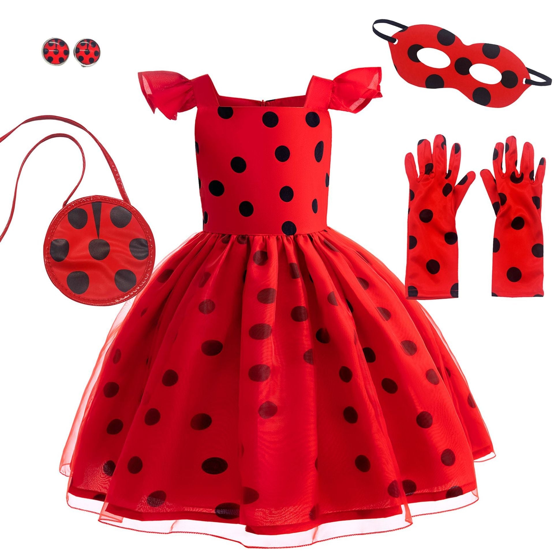 Costume Coccinelle pour Enfants - Robe de Cosplay Inspirée de Miraculous