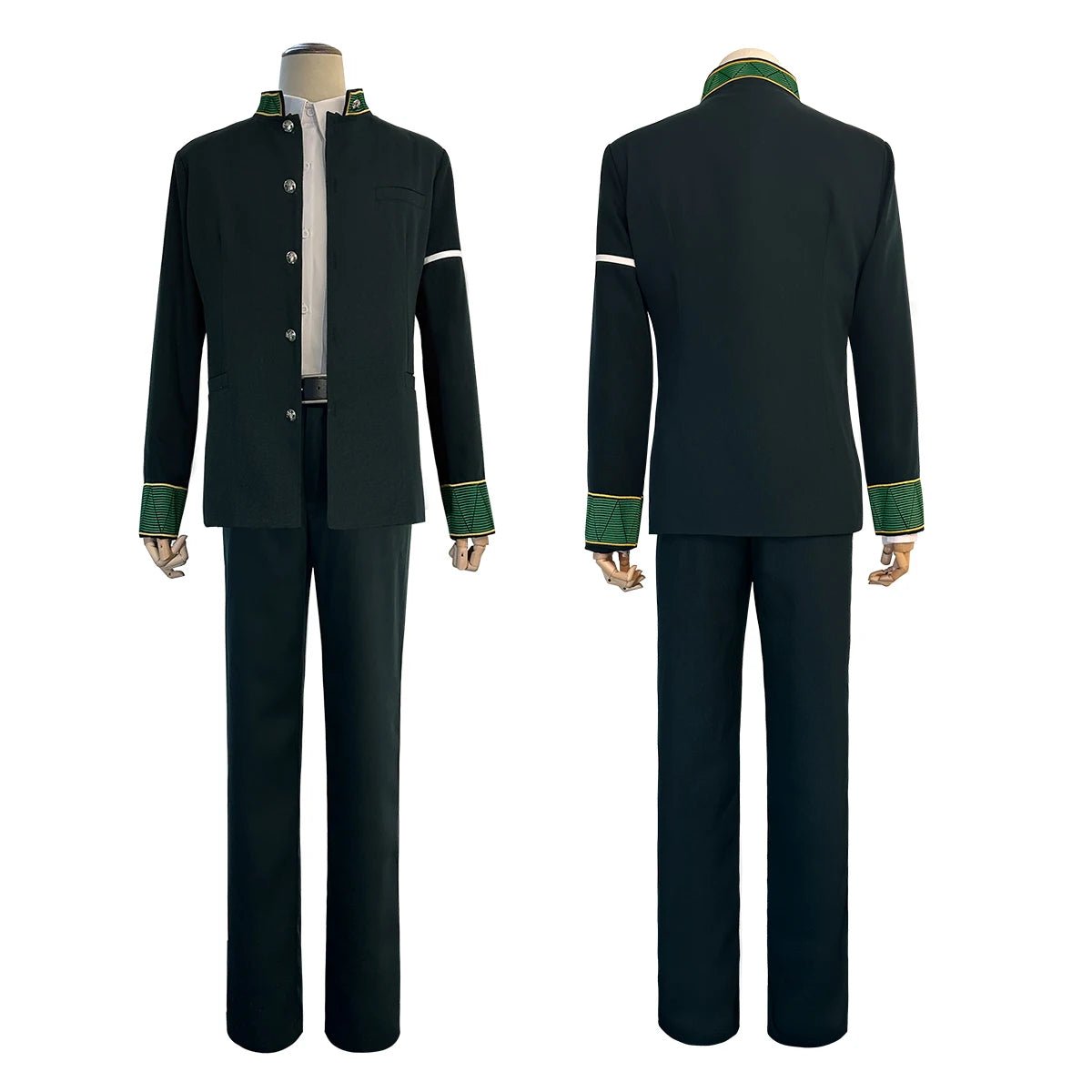 Costume Cosplay Akihiko Nirei Wind Breaker - Veste Verte, Pantalon, Chemise Blanche et Perruque