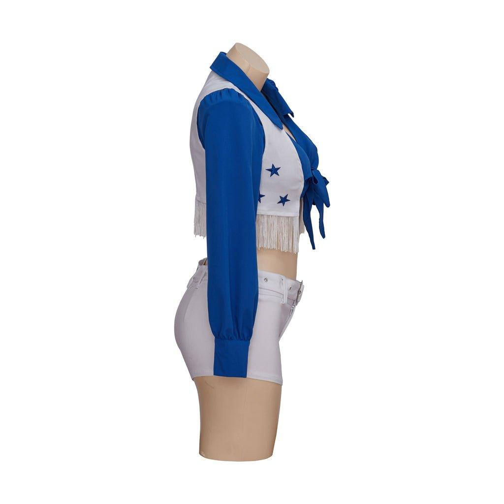 Costume de Pom-Pom Girl des Dallas Cowboys - Veste, Chemise, Short, Ceinture