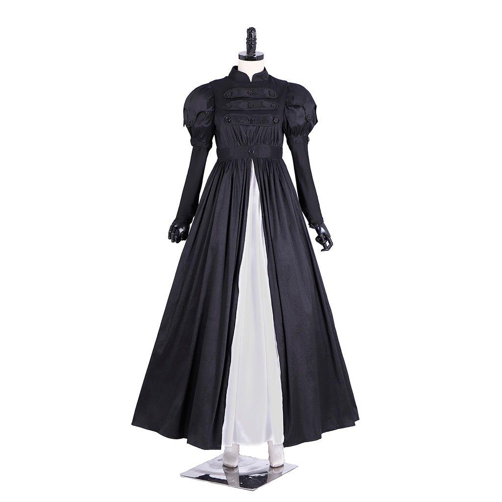 Robe Cosplay Hamilton Eliza | Robe de Bal Noire en Satin pour Femme Adulte | Costume Personnalisé