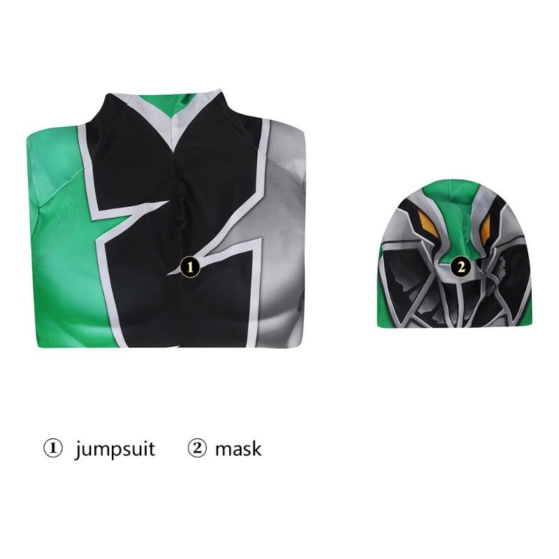 Costume Cosplay Power Rangers Vert - Combinaison pour Fête et Halloween