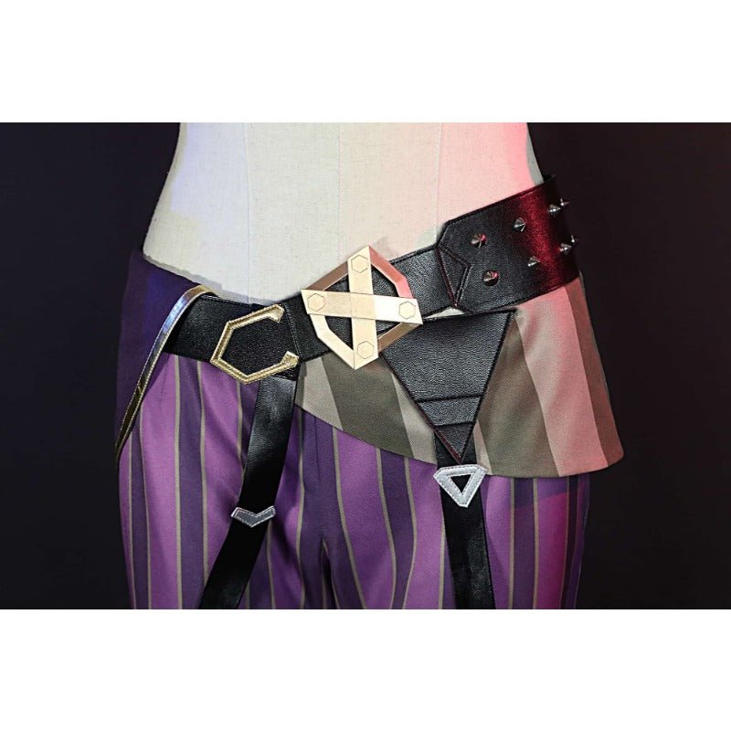 Costume Cosplay Arcane Jinx - Tenue Canon Lâche Crit Loli avec Chaussures, Perruque pour Femmes