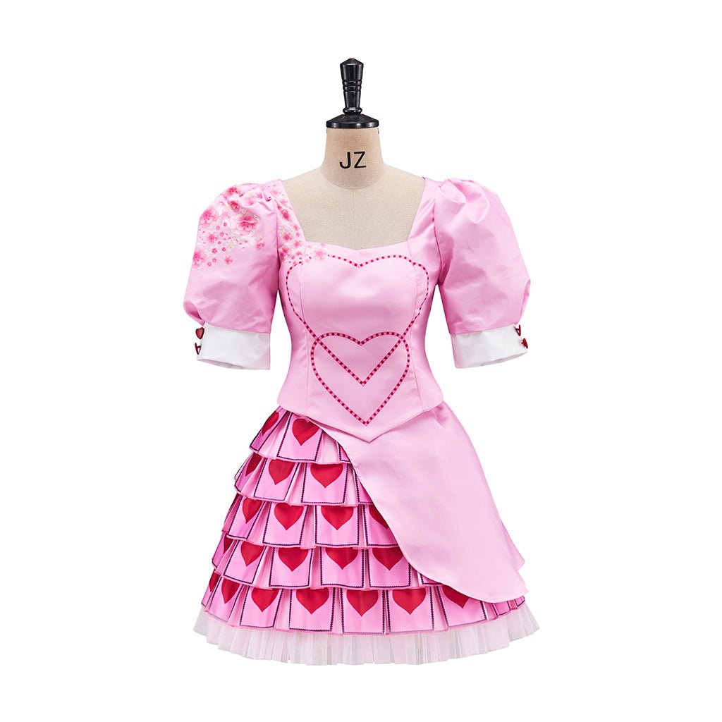 Robes Filles Enfants D-Descendants 4 Rouge Costume Cosplay – Robe Princesse Film pour Halloween & Carnaval