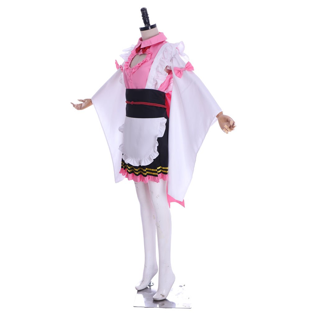 Costume Cosplay Demon Slayer Kanroji Mitsuri Tenue de Soubrette