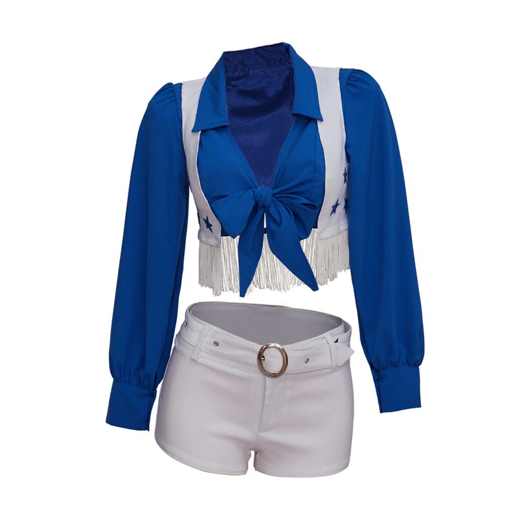 Costume de Cheerleader des Dallas Cowboys - Veste, Chemise, Short, Ceinture