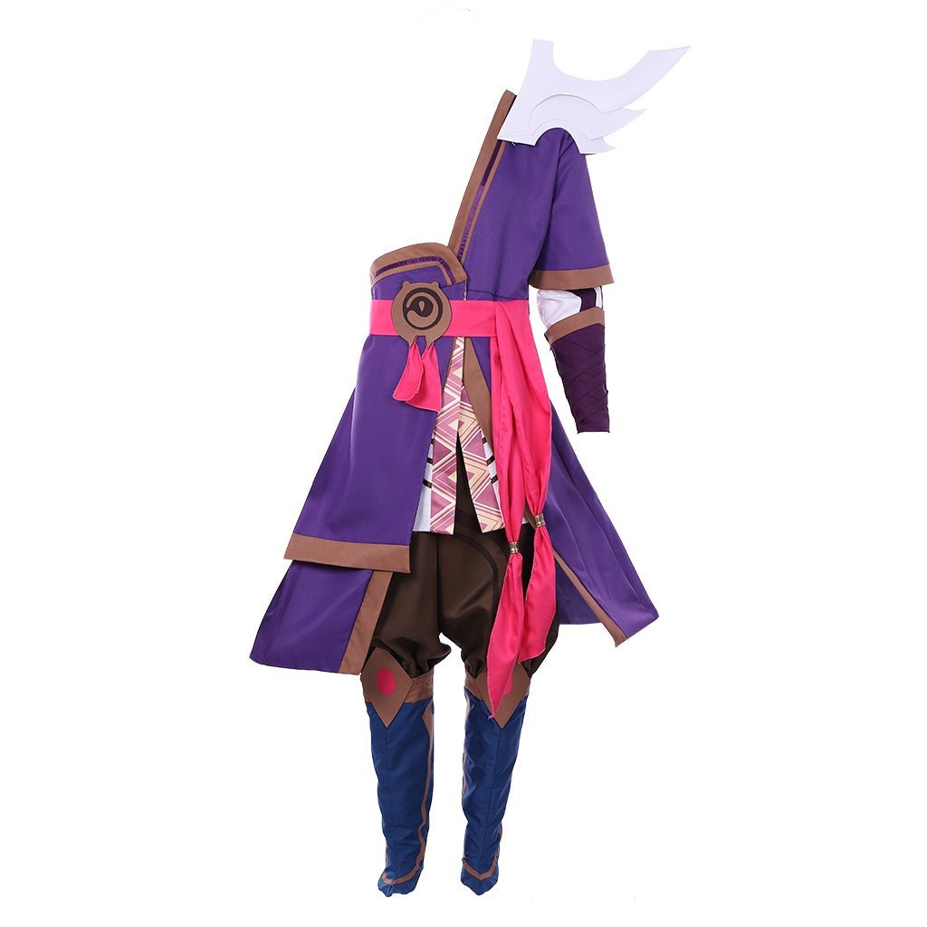 Costume Cosplay Spirit Blossom Yasuo Complet avec Gants, Couvre-chaussures et Accessoires