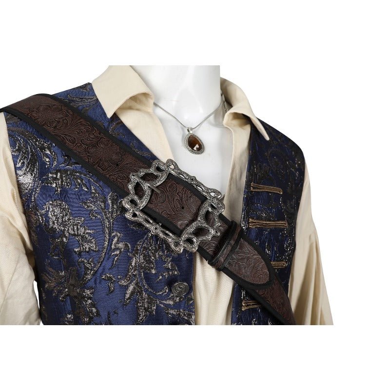 Costume Cosplay Capitaine Jack Sparrow - Ensemble Pirate Adulte de Haute Qualité pour Halloween