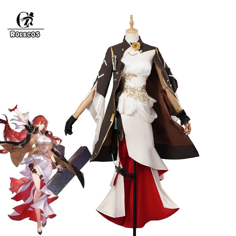 Costume Cosplay Himeko Jeu Honkai Star Rail - Robe de Soirée Femme pour Fête Halloween Carnaval