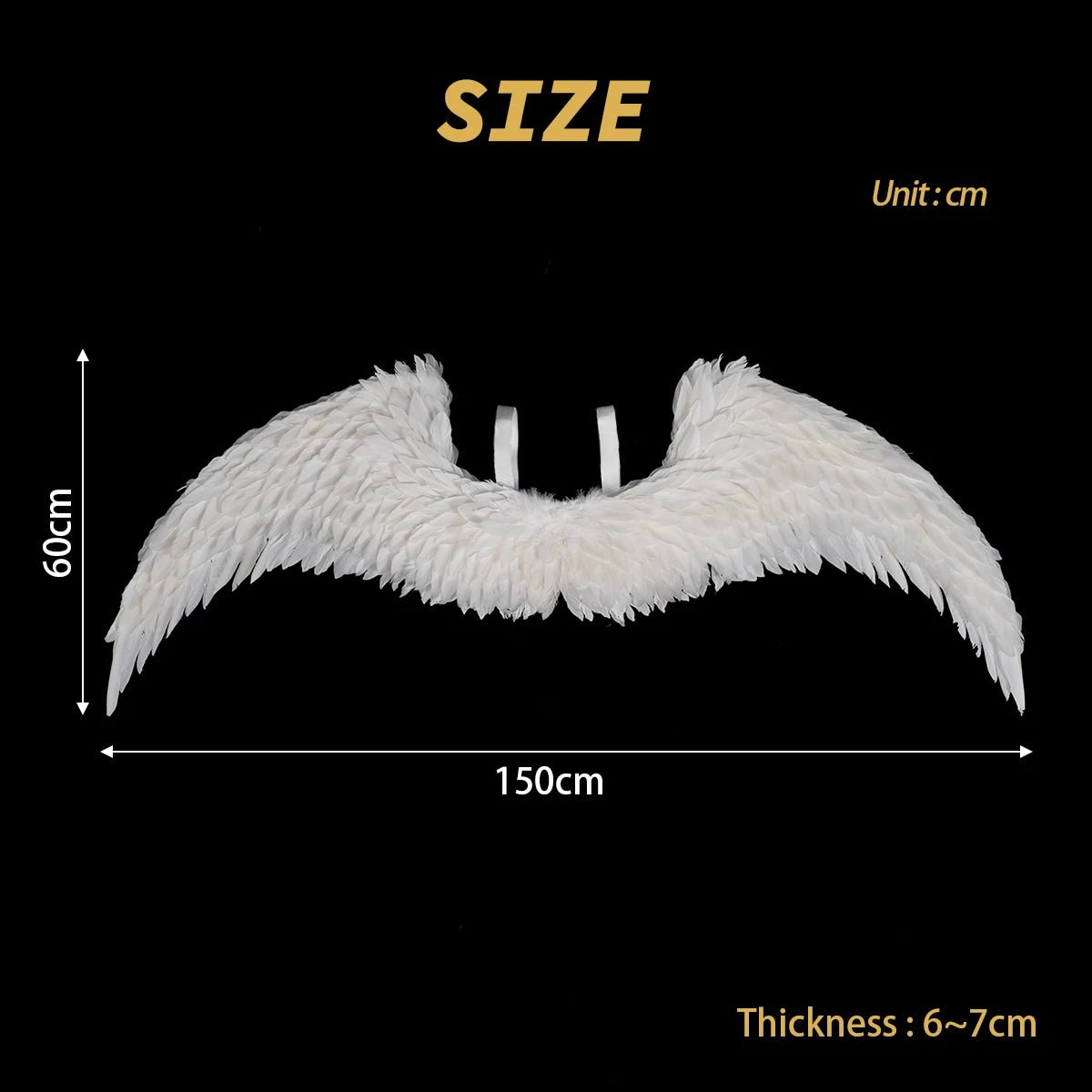 Ailes d'Ange Blanches Cosplay Nagi Bachira Reo Puella Magi Madoka Magica 1PC Plume d'Oie 150*60CM Velcro